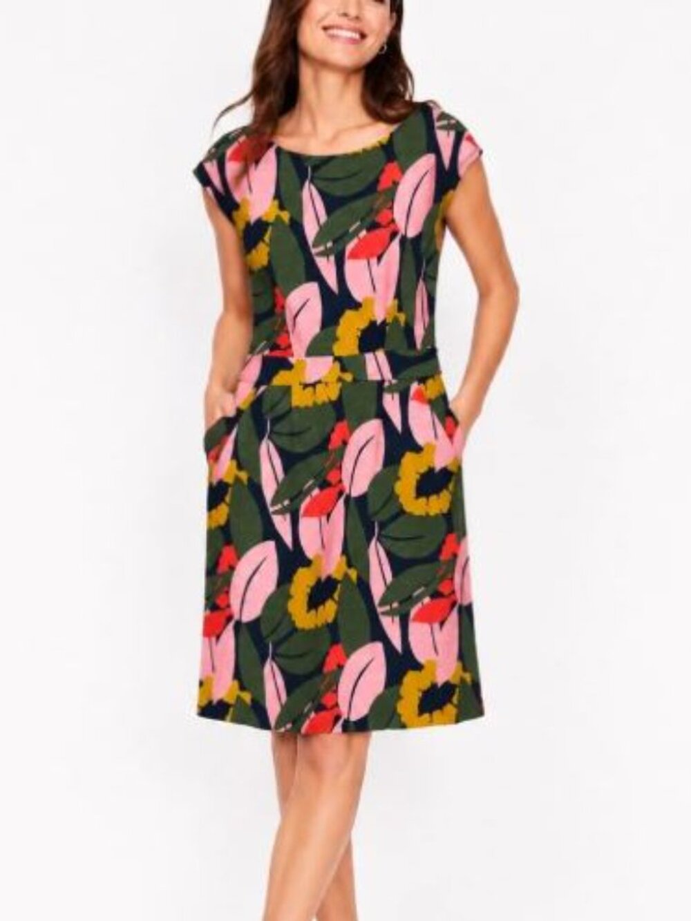 Boden Floral Print Shift Dress Size 16/18L